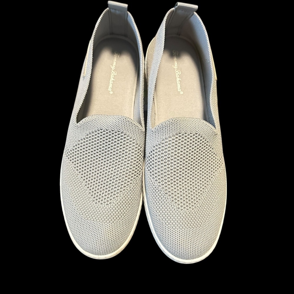 Tommy‎ Bahama Womens Slip On Knit Sneakers Light Gray Comfort Casual Shoes